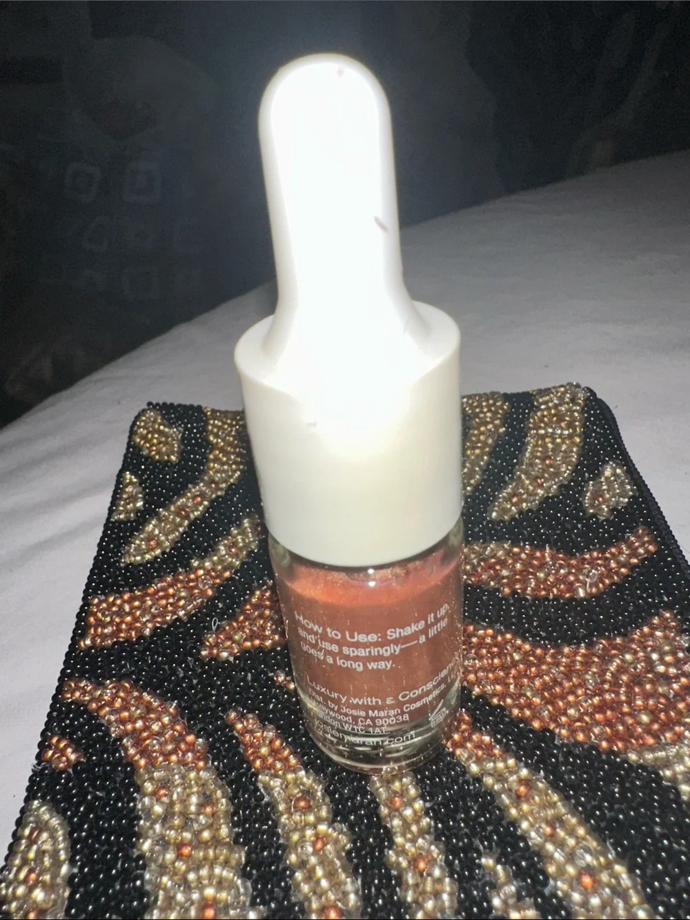 JOSIE MARAN Shimmery Bronze Liquid Eye Shadow rio d rose gold 6.7 ml new